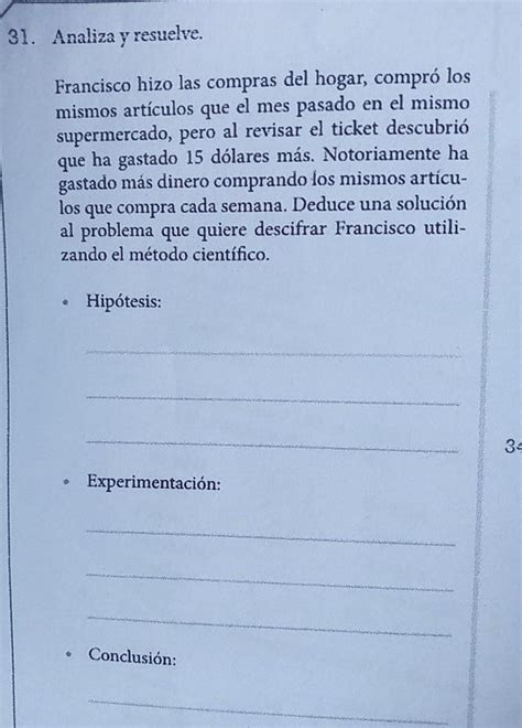 Analiza Y Resuelve Francisco Hizo Las Compras Del Hogar Compr Los