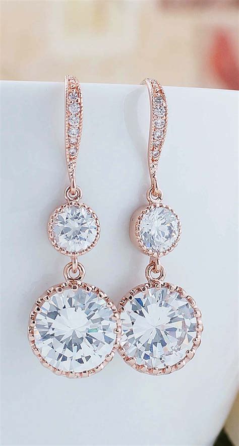 Gold Cubic Zirconia Drop Earrings Jet Seattle