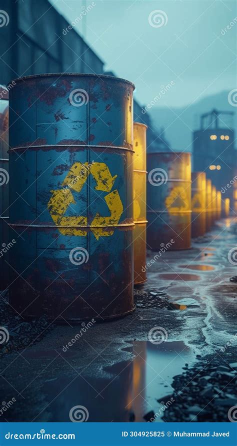 Barrels Of Radioactive Toxic Waste Seamless Pattern Cesium 137