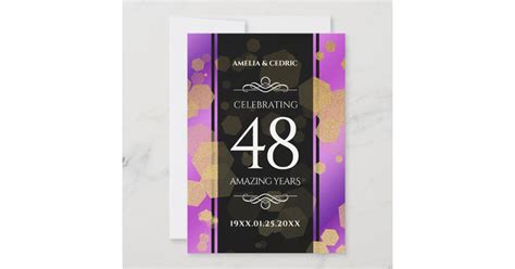 Elegant 48th Amethyst Wedding Anniversary Invitation Zazzle