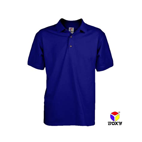 Boxy Microfiber Classic Short Sleeve Polo Shirts Royal Blue