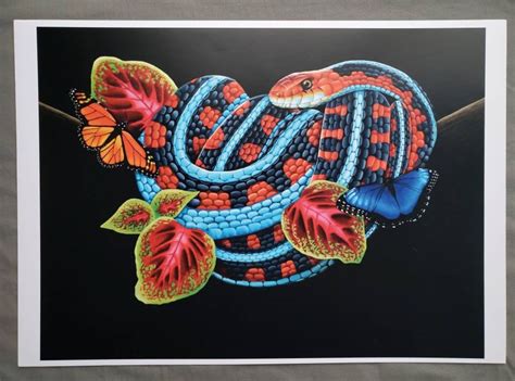 San Francisco Garter Snake Painting Limited Edition Print By Etsy