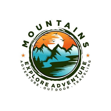 Mountain Adventure Logo Design Vector Template Vector Art At