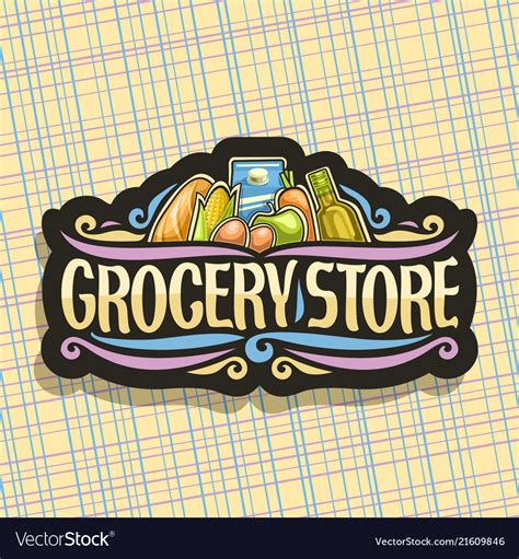 Logo for grocery store Royalty Free Vector Image