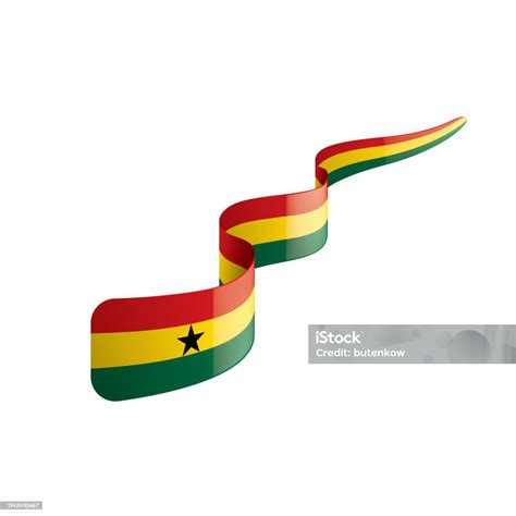 Bendera Ghana Ilustrasi Vektor Pada Latar Belakang Putih Ilustrasi Stok