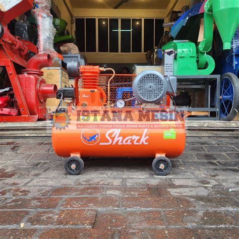 MESIN KOMPRESSOR ANGIN UDARA SHARK 1 4HP 1 PISTON COMPLETE MOTOR