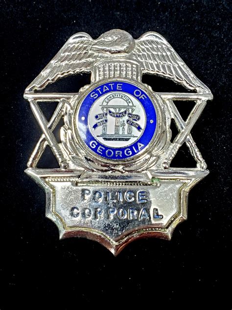 Vintage Georgia Police Corporal Hat Badge - COLLECTORS-BADGES.COM