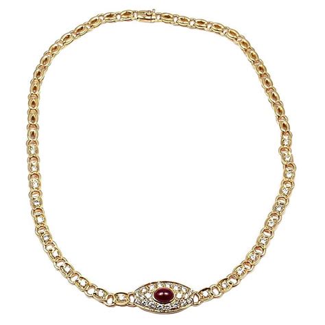 Van Cleef And Arpels Ruby Diamond Yellow Gold Necklace At 1stdibs