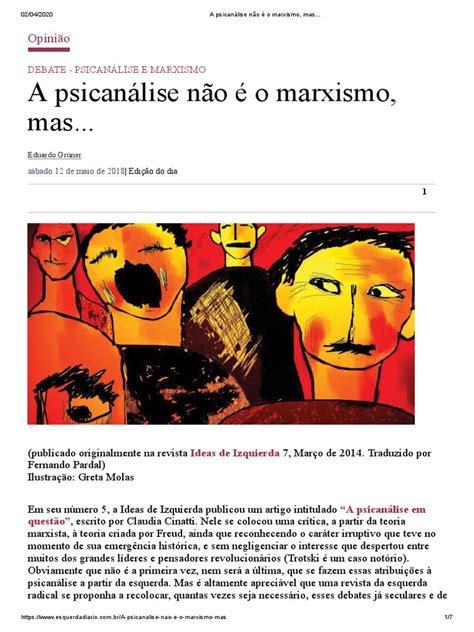 A Psicanálise E O Marxismo Uma Discussão Sobre As Semelhanças E