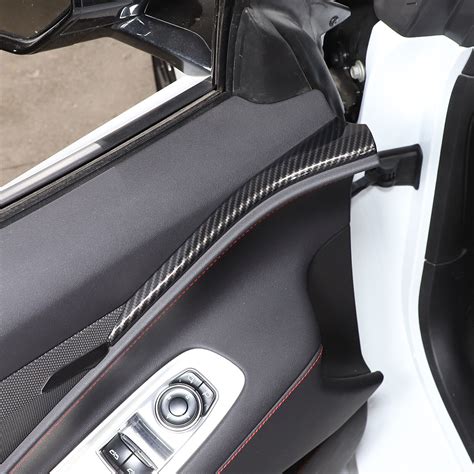 2PCS ABS Carbon Fiber Interior Door Trim Strip Cover For Corvette C8