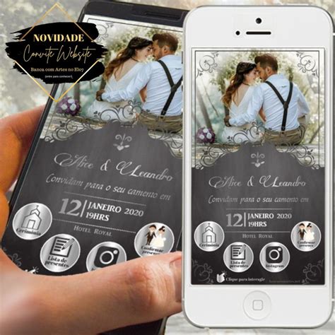 Convite De Casamento Digital Virtual Interativo Chalk Xxiii