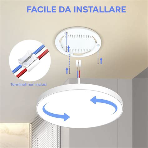 Plafoniera Lampada LED Orbita 32W Luce Bianca 6000K Applique Tonda Slim