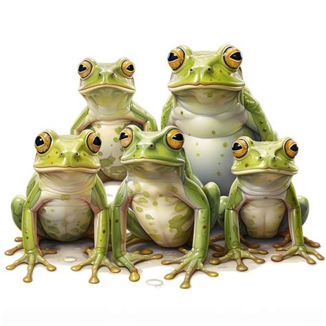 Premium Ai Image Frogs On A White Background