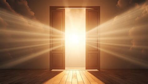 Premium Photo Open Doors With Bright Light Emanating From The Doorway