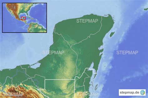 StepMap Mexiko Yucatan Halbinsel Landkarte für Deutschland