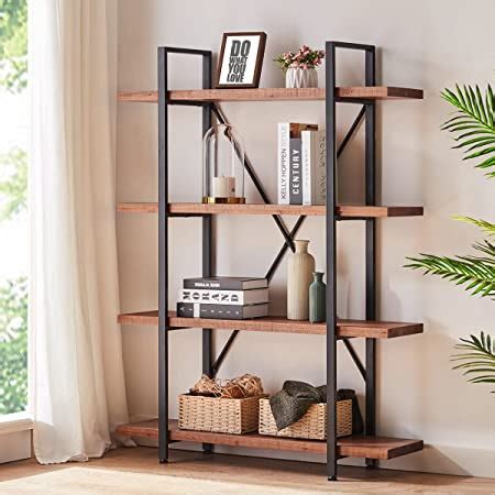 Amazon Hsh Shelf Vintage Industrial Bookshelf Rustic Wood And