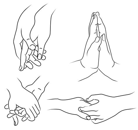 Hands A Set Of Different Gestures Two Hands The Female Palm Is