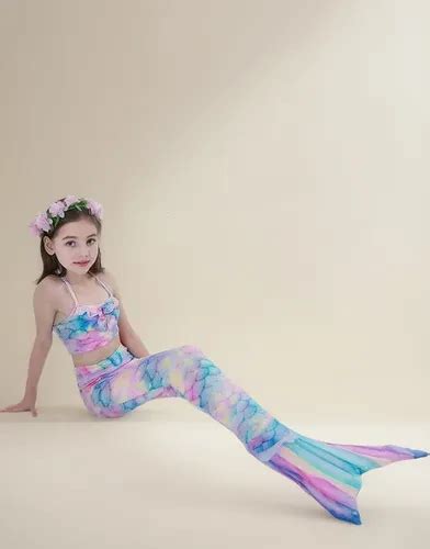 Sirena Cola Y Bikini Ni As Traje De Ba O Set Env O Gratis Mercadolibre