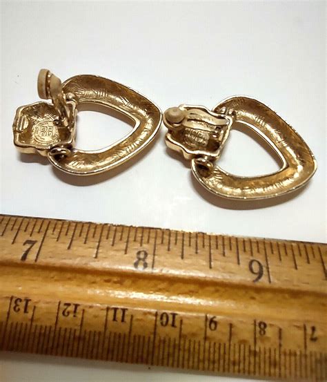 Rare Vintage Stunning Signed Givenchy Gold Tone Ena Gem