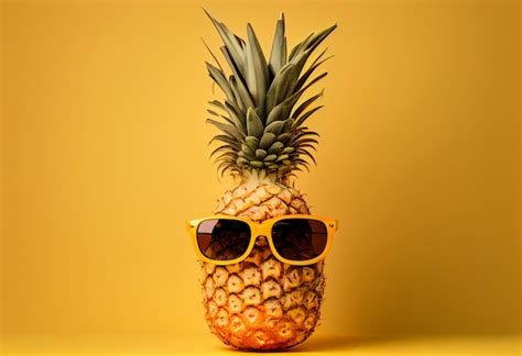 Premium Ai Image A Pineapple Wearing Sunglasses Summer Concept Illustration