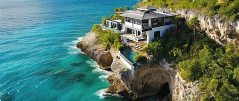 Premium Photo Cliffside Retreat Luxurious Villa Perched Above The