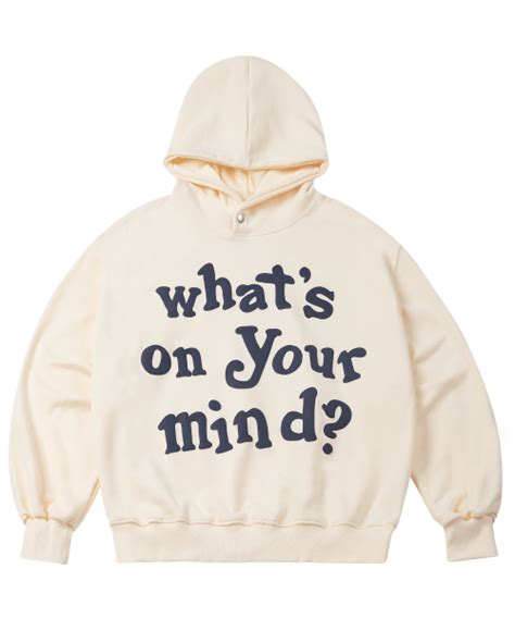 MUSINSA MOO Fleece Non Fleece Big Lettering Snap Balloon Hood Cream