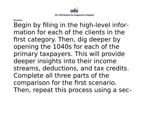 Acc Module Six Tax Planning Case Study Acc Module Six