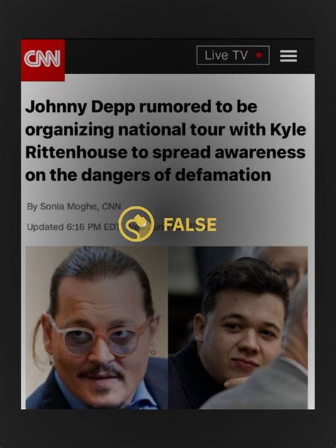 Fake Cnn Headline Reports Johnny Depp Organizing Defamation Tour With