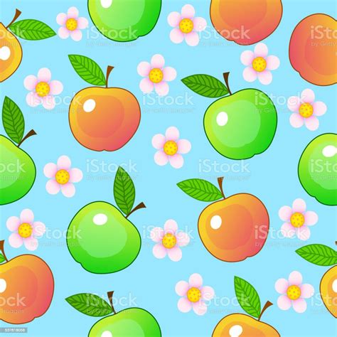 Apple Seamless Pattern Stock Illustration Download Image Now