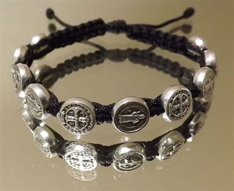 St Benedict Bracelet Handmade From Medjugorje Silver Medals