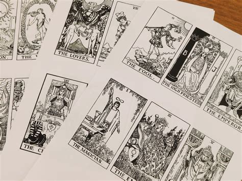 Black and White Printable Tarot Deck. 78 Card Full Set. PDF to Download ...