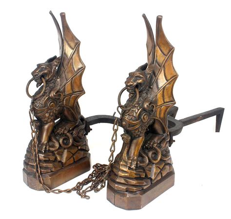 Bronze Gargoyle Andirons Gargoyles Bronze Vintage