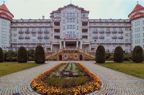 A View To The Large Historical Imperial Hotel Building At Karlovy Vary