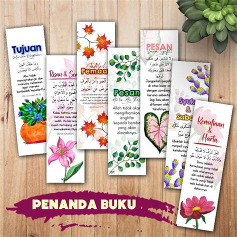 Penanda Buku Islami Penunjuk Al Quran Islamic Qoutes Bookmark Tidak