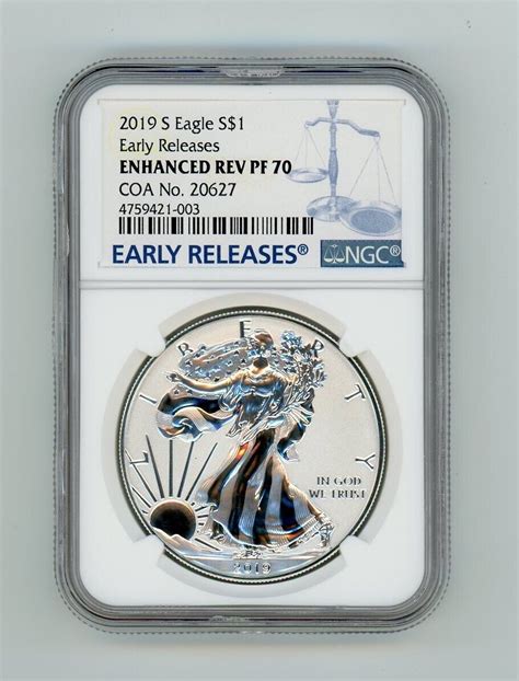 S Silver Eagle Enhanced Reverse Proof Early Releases Ngc Pf W