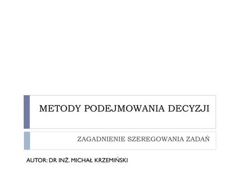 Ppt Metody Podejmowania Decyzji Powerpoint Presentation Free