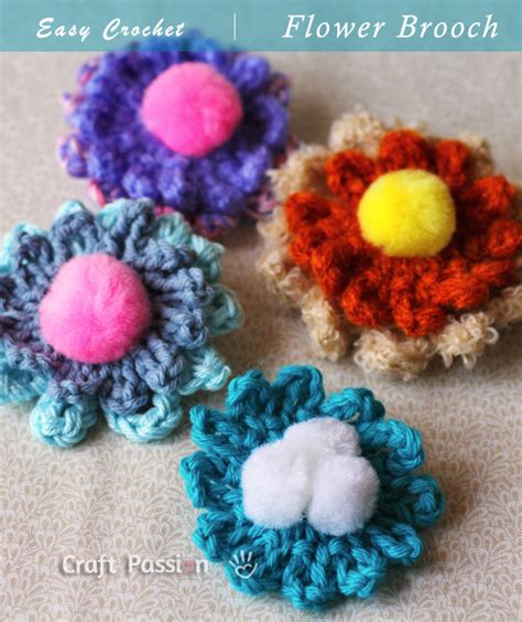 Flower Brooch - Free Crochet Pattern | Craft Passion