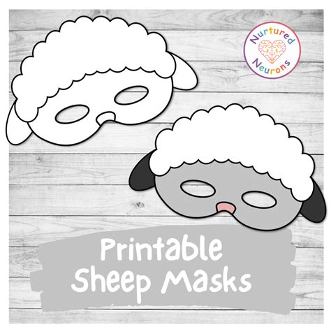 Diy Printable Sheep Masks Lamb Coloring Masks Pdf Nurtured Neurons