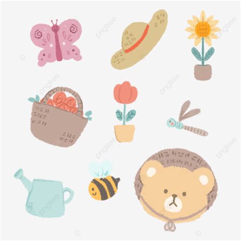 Korean Bear Stickers PNG Picture Cute Korean Bear In The Garden