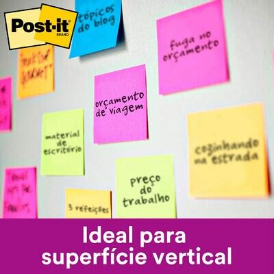 Bloco De Notas Super Adesivas Post It Amarelo Neon Cm X Cm