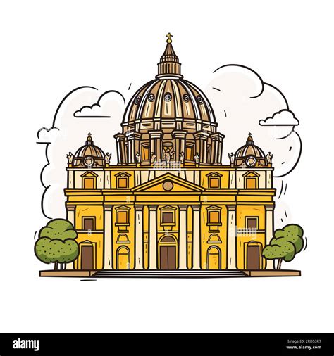 Saint Peters Basilica Basilica Of Saint Peter Hand Drawn Comic