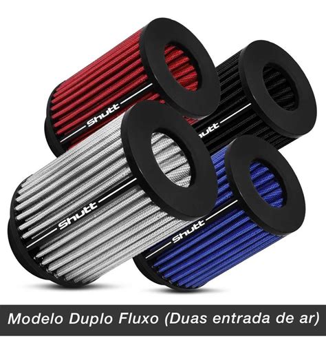 Filtro De Ar Esportivo Tunning Duplofluxo Alto Mm Shutt R Em