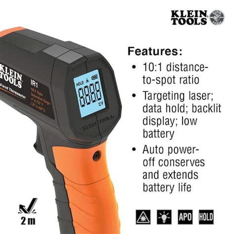 Klein Tools Dual Laser Infrared Thermometer Ir Review Pro Off