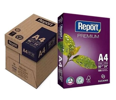 Papel Sulfite Report Premium A4 90g 500 Folhas Caixa 5 Pacote