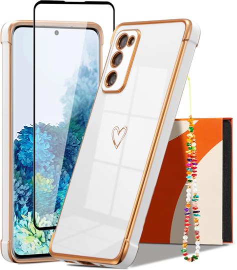 Ztofera Designed For Samsung Galaxy S20 Fe 5g Case3 In 1 Luxury Plating Edge Love