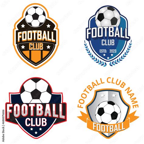 Set Of Football Logos Soccer Football Badge Logo Design Templates Set