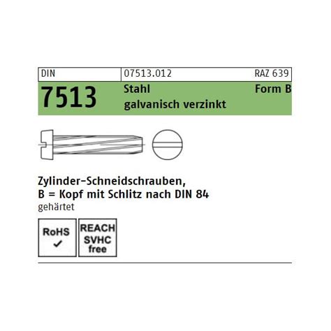 Din Schneidschrauben Form B Stahl Verzinkt X St