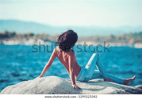 Sexy Woman Topless Jeans Naked Woman Stock Photo Shutterstock