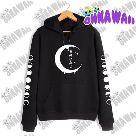 Fase Lunar Aesthetic Buzo Canguro Unisex Japan Goth Moon