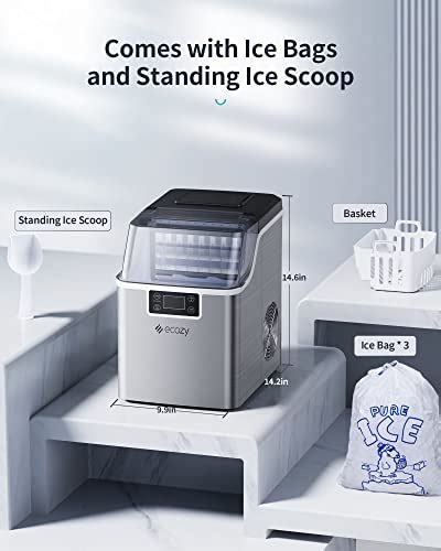 Ecozy Portable Ice Makers Countertop Lbs Per Day Cubes Ready In